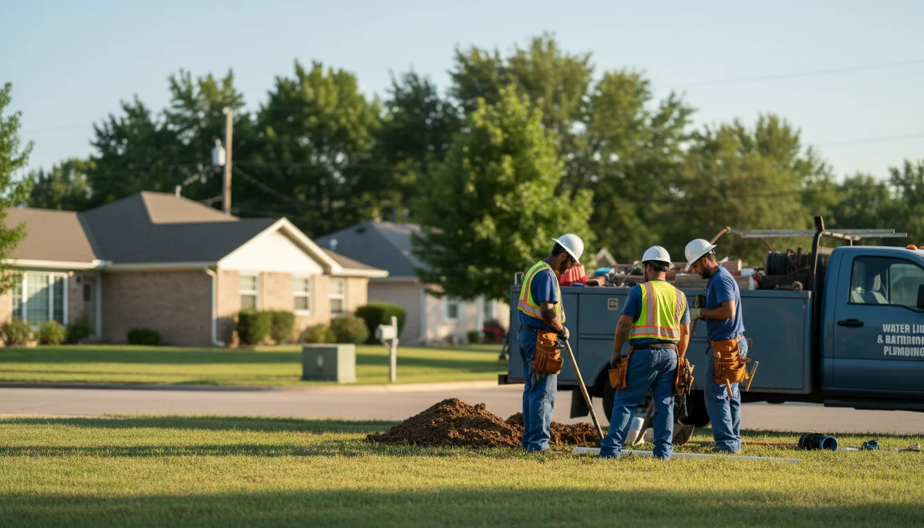 Residential water line and bathroom plumbing service in Le Roy, KS